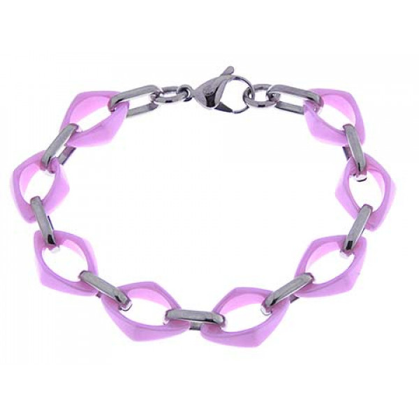 Bracelet made of Pink Ceramic and Alloy