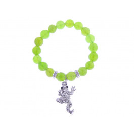 Green Quartz Bracelet with a Charm