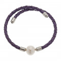 Fresh Water Pearl Bracelet on Purple Leather
