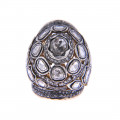 White Gold Bombe Ring adorned with Diamonds