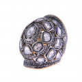 White Gold Bombe Ring adorned with Diamonds