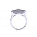 Platinum Plated "Flower" Ring