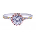 Three Tone Solitaire Ring