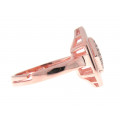 Silver Ring with Pink Gold Plating adorned with White Sapphires