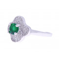 Silver Ring with Green Quartz