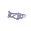 Platinum Plated Ring with White Sapphires