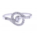 Platinum Plated Silver Solitaire Ring