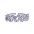 Platinum Plated Silver Ring with White Sapphires