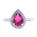 Rubellite Solitaire Ring