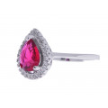 Rubellite Solitaire Ring