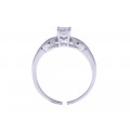 Platinum Plated Silver Solitaire Ring