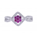 Rubellite Silver Ring