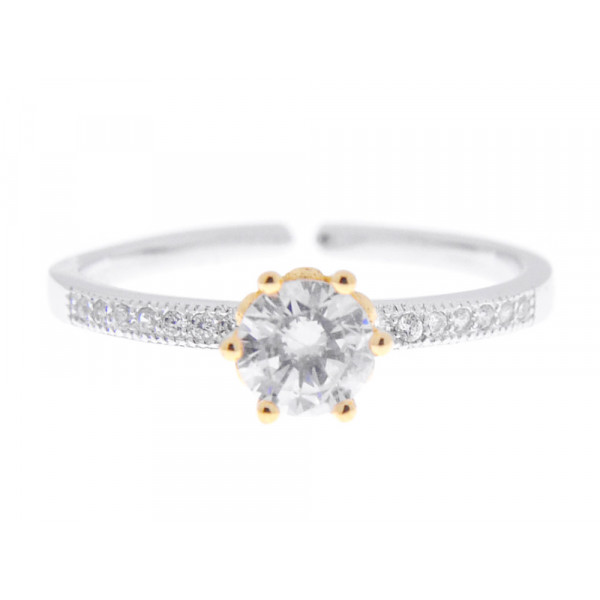 Platinum Plated Solitaire Ring