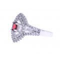 Platinum Plated Ruby Ring