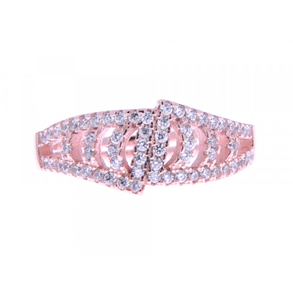 Pink Gold Plated Silver Ring