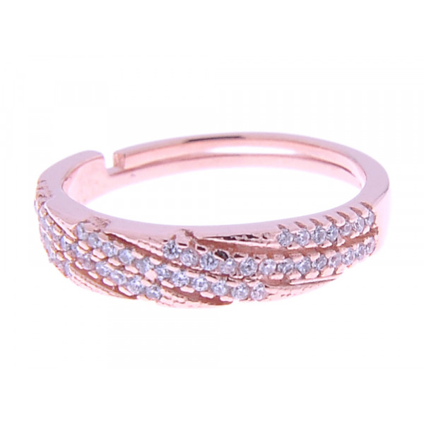 Pink Gold Plated Silver Ring
