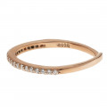 Pink Gold Plated Silver Thin Ring adorned with White Sapphires