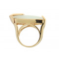 Statement Ring adorned with a Jade and Gold Plating