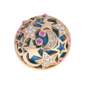 Gold Plated Bombe Ring with lab created quartz and white sapphires