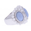 Bombe Ring with Agate and Turquoise