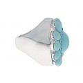 Platinum Plated Bombe Ring with Turquoise