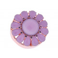 Pink Gold Plated Bombe Ring with Lilac Quartz