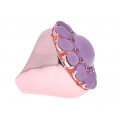 Ροζ Επιχρυσωμένο Μπομπέ Δαχτυλίδι με Λιλά Quartz