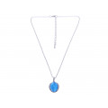 Platinum Plated Blue Topaz Necklace