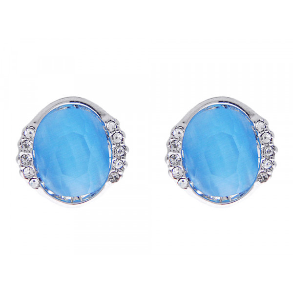 Blue Topaz Platinum Plated Earrings