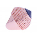Ροζ Επιχρυσωμένο Μπομπέ Δαχτυλίδι με Μπλε Swarovski