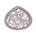 Δίχρωμο Δαχτυλίδι με Κρύσταλλα Swarovski