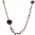 Pink Gold Plated Amethyst and Crystal Necklace