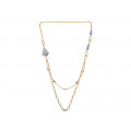 Gold Plated Necklace with Blue Crystals