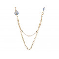 Gold Plated Necklace with Blue Crystals
