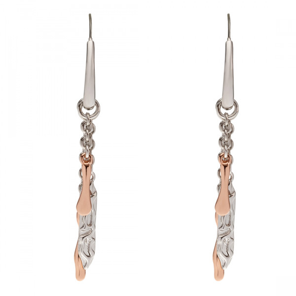 Platinum and Pink Gold Plated Drop Earrings