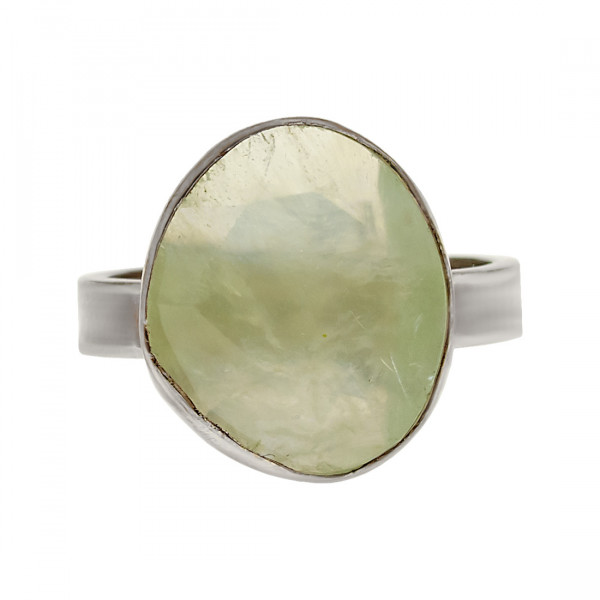 Prehnite Ring set in 925 Silver