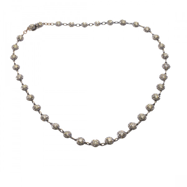 Riviera Necklace in Black Platinum Plated White Gold adorned with Diamonds