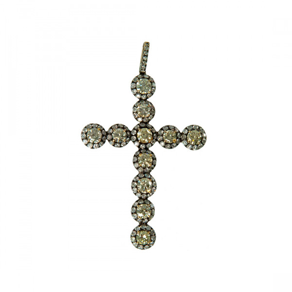 Diamond Cross set in Black Platinum Plated White Gold