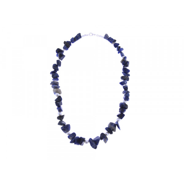 Handmade Necklace with Lapis Lazuli and Pearls