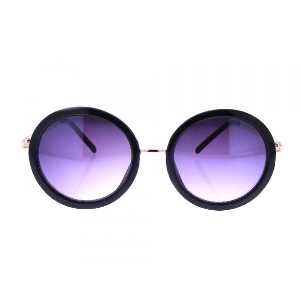 Round Black Gold Sunglasses