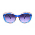 Transparent Sunglasses for Women with a blue outline