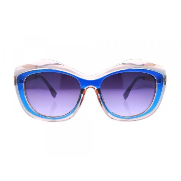 Γυναικεία Γυαλιά Ηλίου Διαφανή με μπλε περίγραμμα