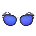 Black Acetate Round Wayfarer Style Sunglasses