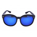 Black Round Acetate Sunglasses 