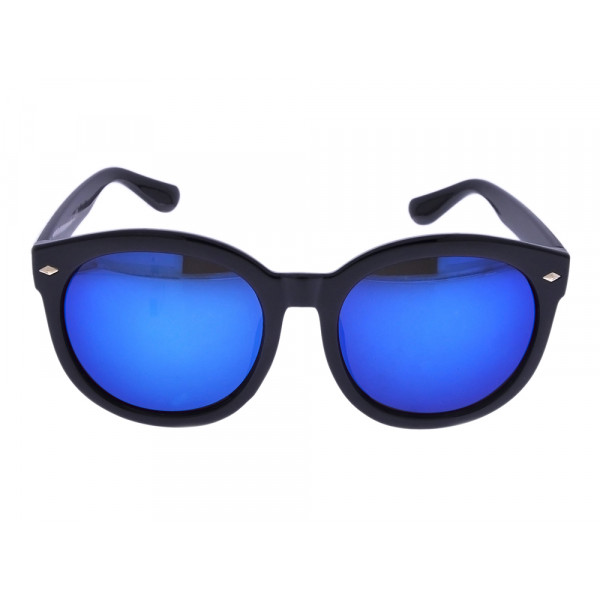 Black Round Acetate Sunglasses 