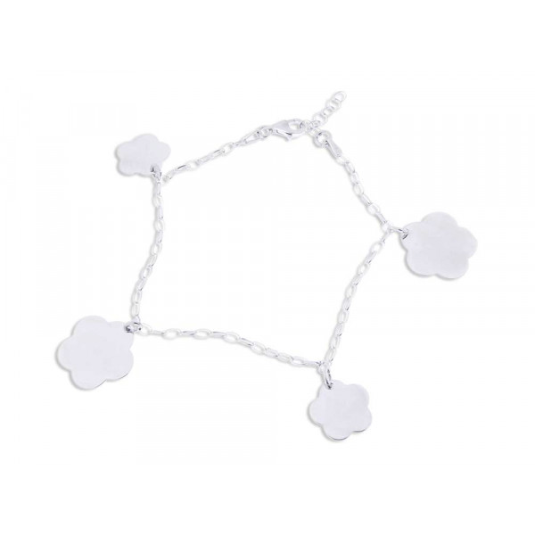 Platinum Plated Silver Bracelet with Charms