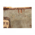 Athanasios Diakos painted on an old shutter by Theophilos Hatzimihail