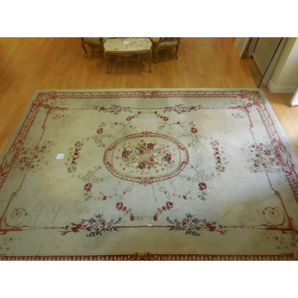 Vintage French Woven Carpet