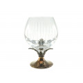 Crystal Brandy Glass with handmade silver 925 base