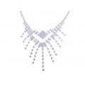 Necklace, earrings, ring and bracelet jewellery set adorned with white sapphires